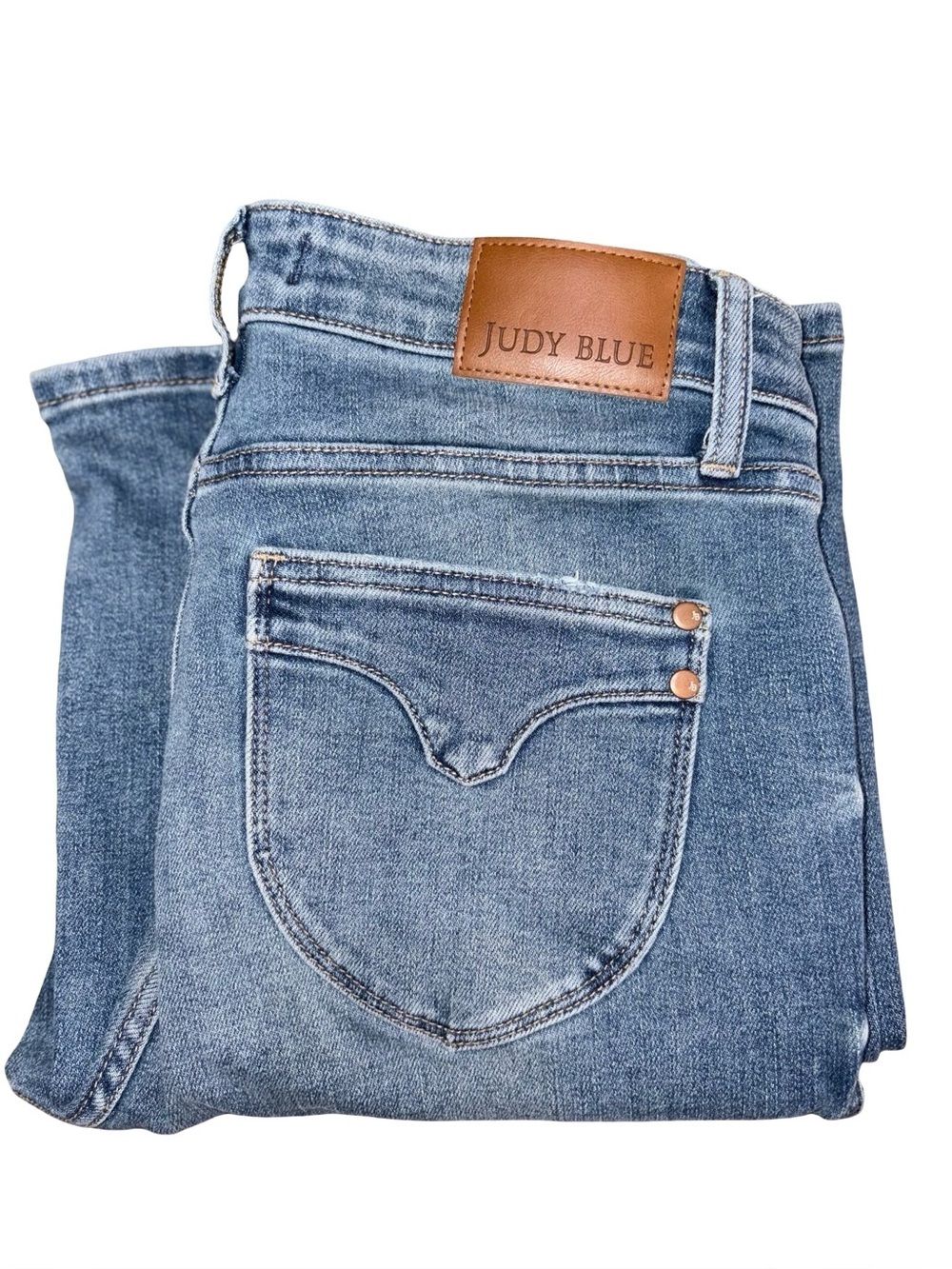 Judy Blue Flare Fit High Rise Jeans Size 9/29 Medium Wash Stretch Western - Picture 3 of 7